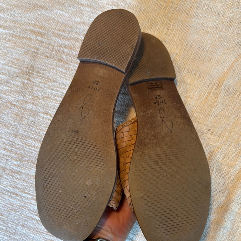 Joie Women's Tan Woven Leather Slide Sandals - Picture 4 of 4